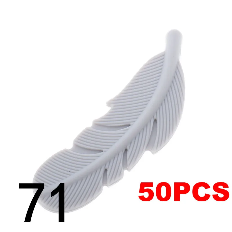 71 Glacier Gray QHBC перьевые перламутровые Силиконовые 50 шт. Детские Прорезыватели из бисера Младенческая Жевательная Для Прорезывания Зубов Ожерелье Подвеска Сделай Сам соска Успокаивающая игрушка-цепочка - Цвет: 71 Glacier Gray