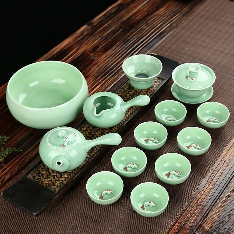 

Celadon Fish Cup Tea Set Gifts Kung Fu Tea Set