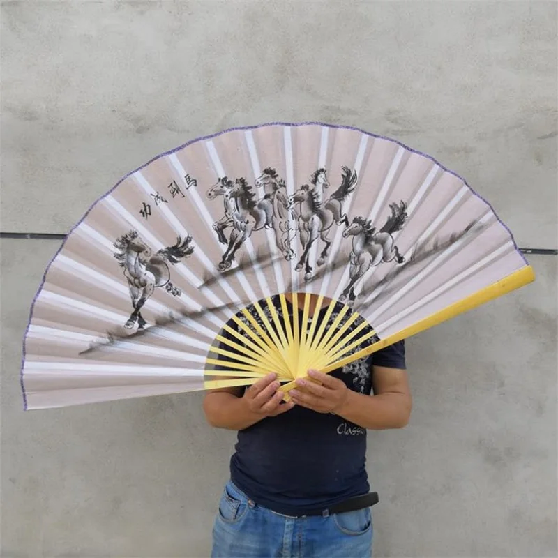 Подвесной вентилятор декоративный вентилятор китайский стиль ремесло шелковая ткань вентилятор большой складной вентилятор для жизни 3 - Цвет: 63x110CM