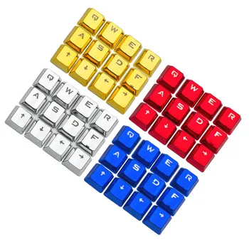 

12 Key Universal Gold Plated Keycap Fixed and Immutable Transparent Mechanical Keyboard for OW LOL Games Durable Replacement