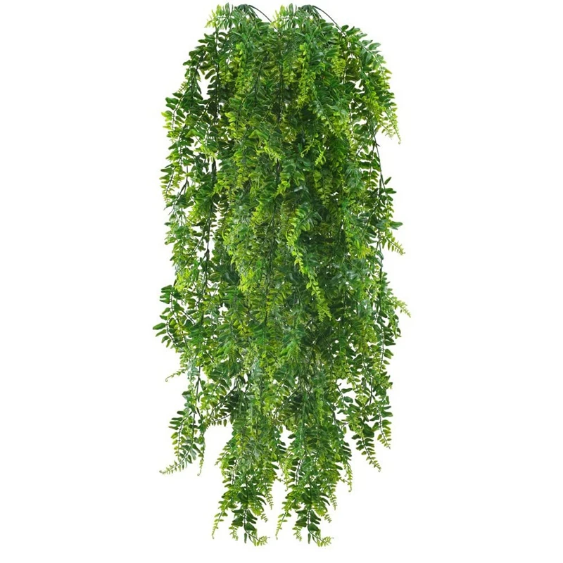 2 Pcs Artificial Trailing Plants Fake Fern Trailing Plants for Wall Basket Home Garden Hanging