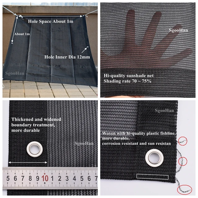 1X1M-Es Uv-Ellenes Árnyékoló Nettó Kert Kültéri Napzók Napfény Zamatos Növényi Burkolat Menedékház Árnyékvitorna Erkély Biztonsági Háló - Image 2