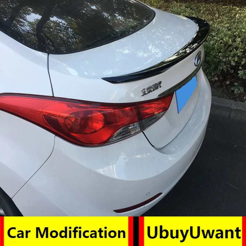 Для hyundai Elantra 2012 2013 2014 2015 2016 2017 2018 2019 ABS пластиковый спойлер праймер цвет автомобиля