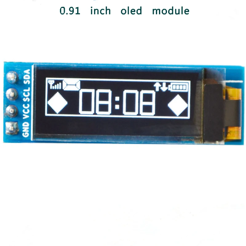 Модуль OLED дисплея 0 91 дюйма разрешение 128x32 пикселей синие/белые символы 4