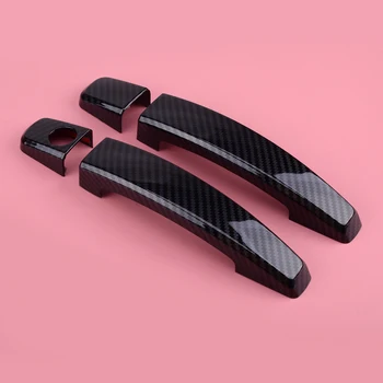 

4pcs Glossy Carbon Fiber Texture Side Door Handle Covers Trims Molding ABS Fit for Chevrolet Camaro 2010-2012 2013 2014 2015