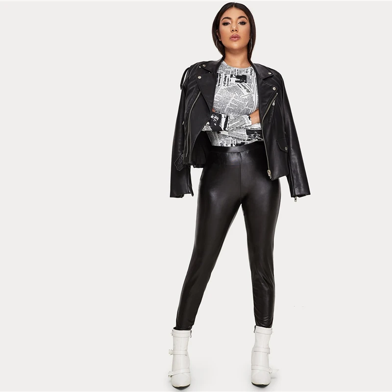 SHEIN Женская Повседневная футболка с буквенным принтом и круглым вырезом на весну и осень, облегающие уличные футболки с длинным рукавом