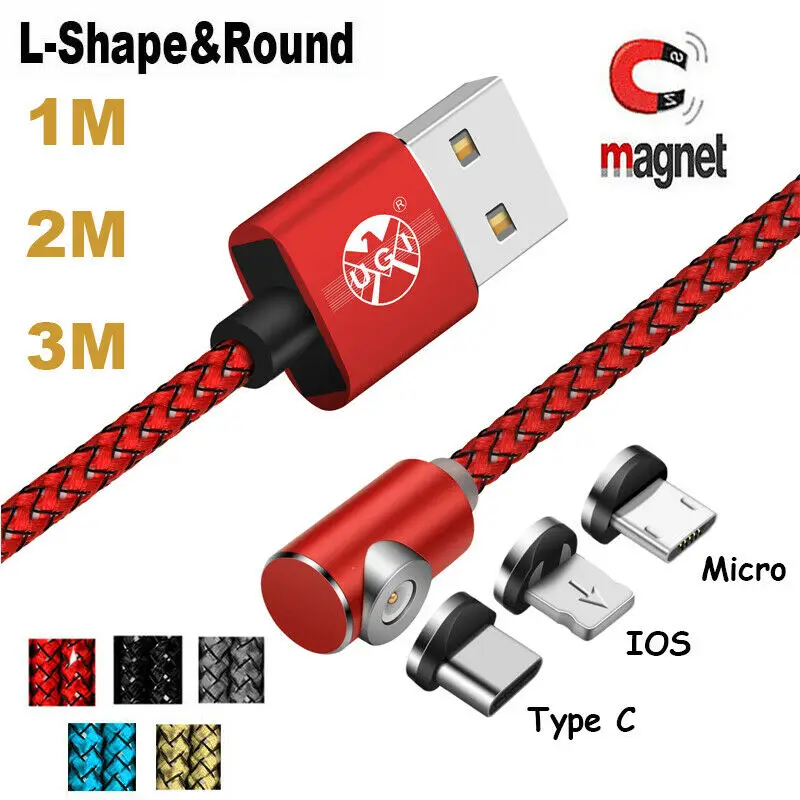 1~ 3 м Магнитный Micro usb-кабель для быстрой зарядки USB кабель IOS для Тип C Android samsung S8 S9 S10 iPhone X XS 8 7 6 Plus