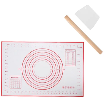 

Silicone Baking Mat, Non-Stick Pastry Mat Extra Large with Measurements for Baking - Pizza Dough Rolling Mat