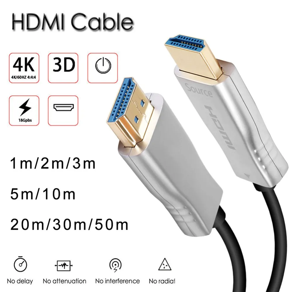 3D 4K HDMI кабель HDMI к HDMI 2,0 кабель Шнур для PS4 Apple tv HD 4K Разветвитель переключатель коробка удлинитель видео HDMI волоконно-оптические кабели