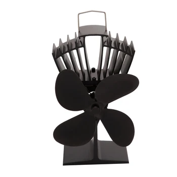 

SGODDE Black 4 Blades Fireplace Fan Winter Warm Heat Power Stove Fan Quiet Efficient Wood Burner Fan Heat Distribution