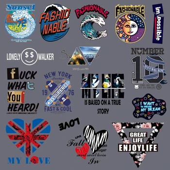 

iron Letter patches on flowers Skate heat transfer stickers for clothes transfer thermocollants t-shirt clothes bag DIY applique