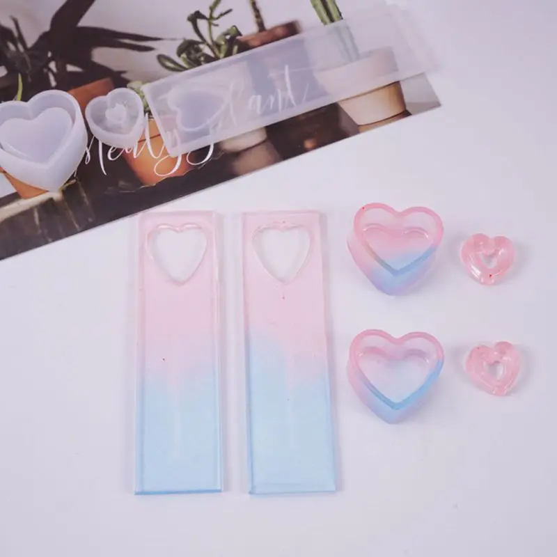 

Crystal Epoxy Resin Mold Heart Shaped Box Hollow Pendant Bookmark Casting Silicone Mould Handmade DIY Crafts Making Tool