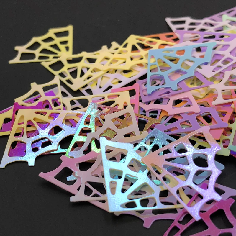 100Pcs/lot 25*18mm Halloween Spider Web PVC Sequins Holiday Party Decoration Handmade DIY Sewing/Wedding/Coat Hat Accessories | Дом и сад
