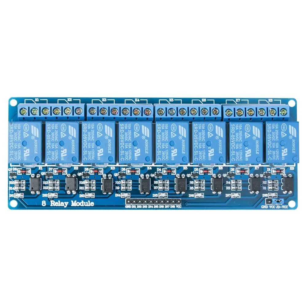 8 каналов Dc 5 В релейный модуль с оптроном для Arduino Uno R3 Mega 2560 1280 Dsp Arm Pic Avr Stm32 Raspberry Pi |