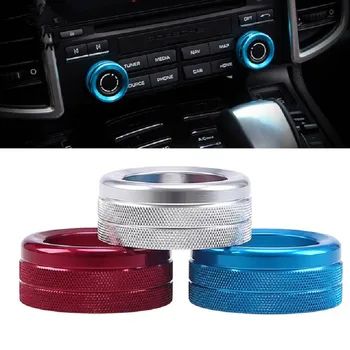 

2020 Car Volume Radio Knob Cover For Porsche Macan S Turbo Cayenne Panamera S 911 Boxste 2PCS Volume Knob Cover Auto Accessories