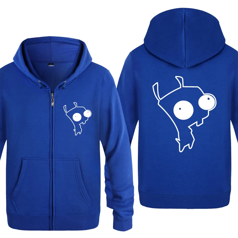 Zipper Hoodies Men Invader Zim Dog Gir Anime Cartoon Mens Hoodie Fleece Long Sleeve Man's Jacket Sweatshirt Fitness Tracksuit |