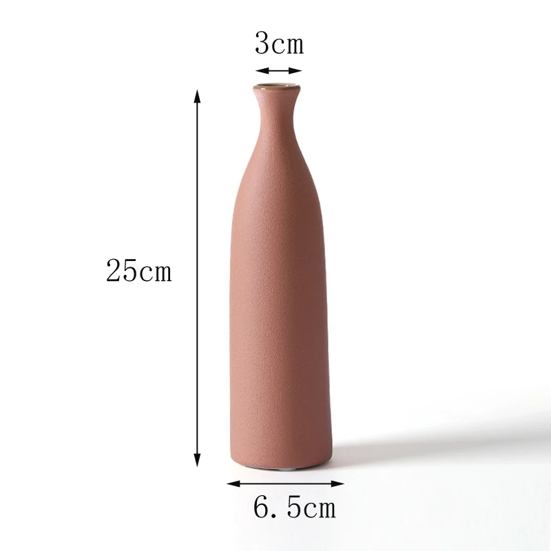 B 25cm Скандинавская керамическая ваза Morandi Art, ваза для цветов, красочные настольные вазы для дома, для ТВ, модель шкафа, украшение, Floreros De Decoracion - Цвет: B 25cm