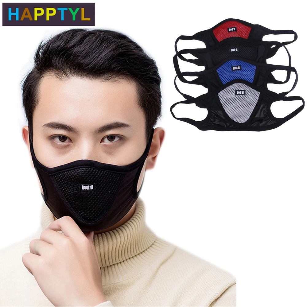 

HAPPTYL 1Pcs 3D Cropped Pollution Mask Anti Air Dust and Smoke Pollution Mask Windproof Washable Mask Made For Men Women