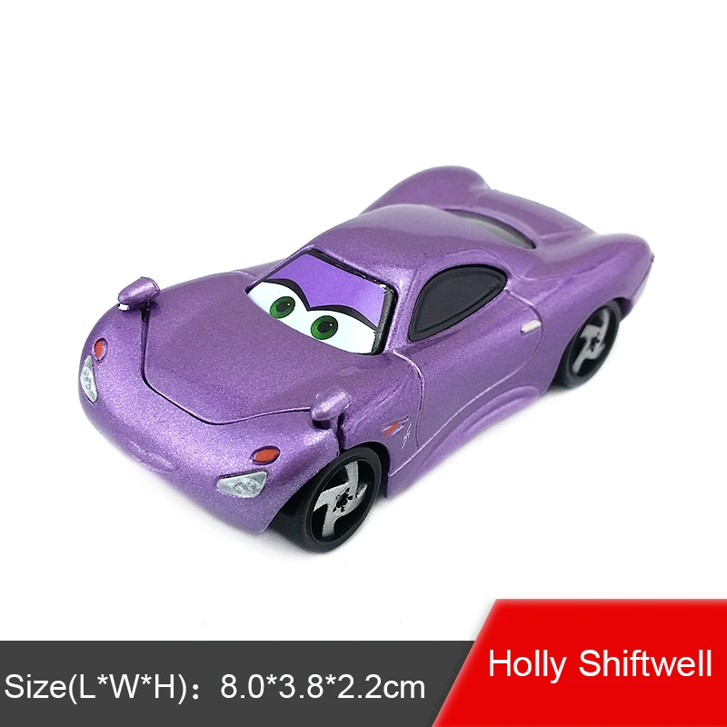 Disney Pixar Cars 2 и 3 Lizzie Lightning McQueen Flo Jackson Storm Mater Hudson Ramirez 1:55 литые металлические игрушки из сплава детский подарок - Цвет: Holly