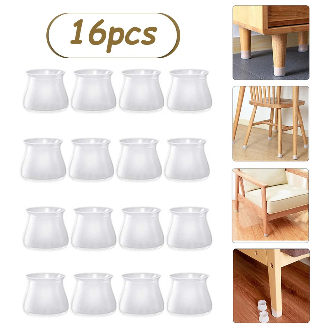 16pcs Silicone Furniture Leg Protector Cover Table Foot Pad Chair Leg Floor Protector Floor
