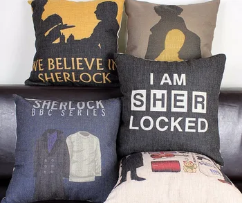 

Detective Sherlock Corpora Classic Throw Massager Decorative Vintage Pillow Fiber Flax Cute Pillows Cover Home Decor Gift