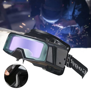 

Professional Mask Eye Protection Shield Auto Darkening Anti-Glare Glasses Scratch Proof TIG MIG Adjustable Strap Welding Goggle