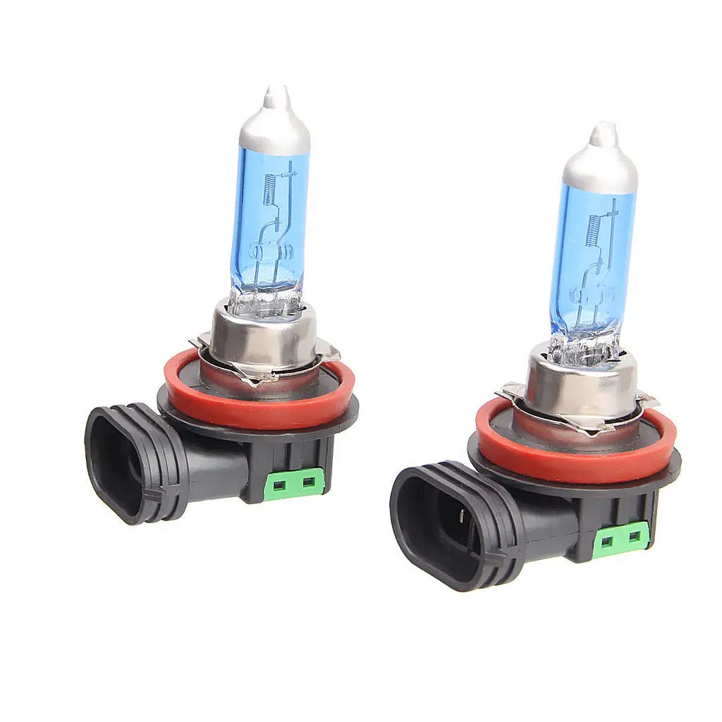 2pcs H11 6000k Xenon Gas Halogen Headlight White Light Lamp Bulbs 100w