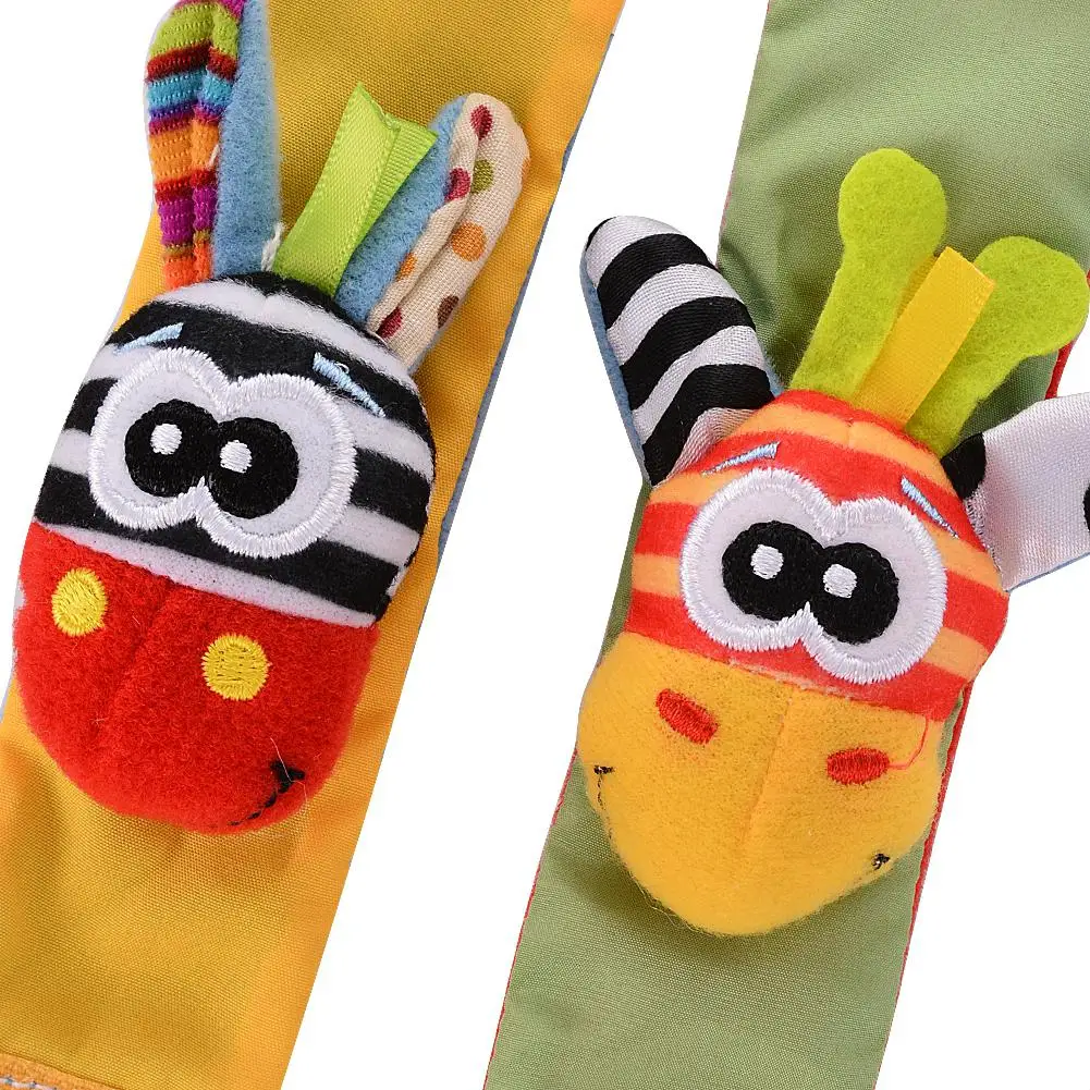 Kuulee 4 x новейшие Наручные Погремушки Руки ноги искатели детские мягкие Игрушки для развития lanlan