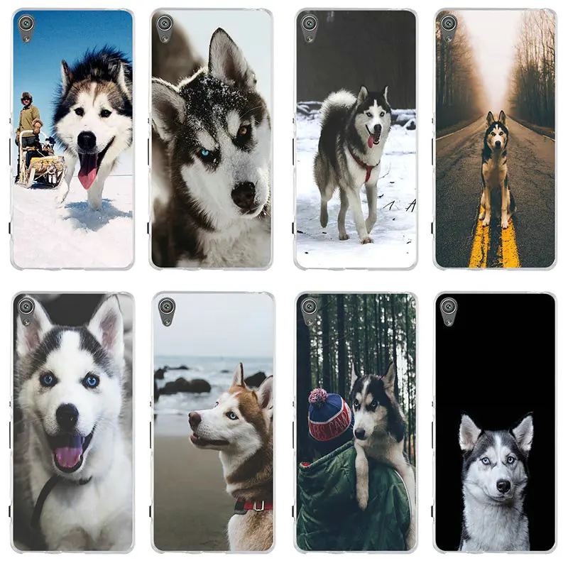 Phone Case for Sony Xperia M5 E3 E5 M2 M4 T3 XA XA1 XZ Premium Z Z1 Z2 Z3 Z4 Z5 Compact Animal Christmas Dogs Husky Puppy |