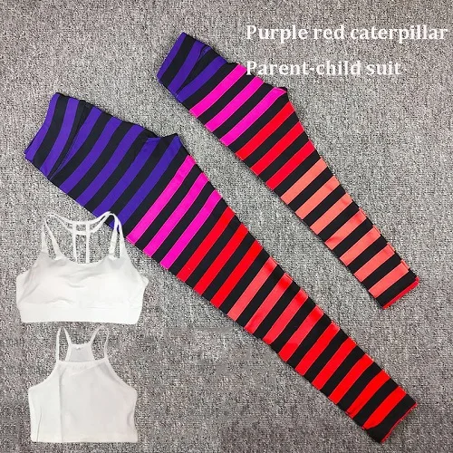 C1810 High Waist Leggings Sport Women Fitness with kids children Running Yoga Pants Energy Seamless Gym Girl leggins Parent-child set - Цвет: C1810