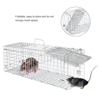 

24 Inch Mouse Trap Cage Reusable Rat Catching Trap Mice Mouse Mousetrap Spring Rodent Easy Catcher Easy to Bait for home garden