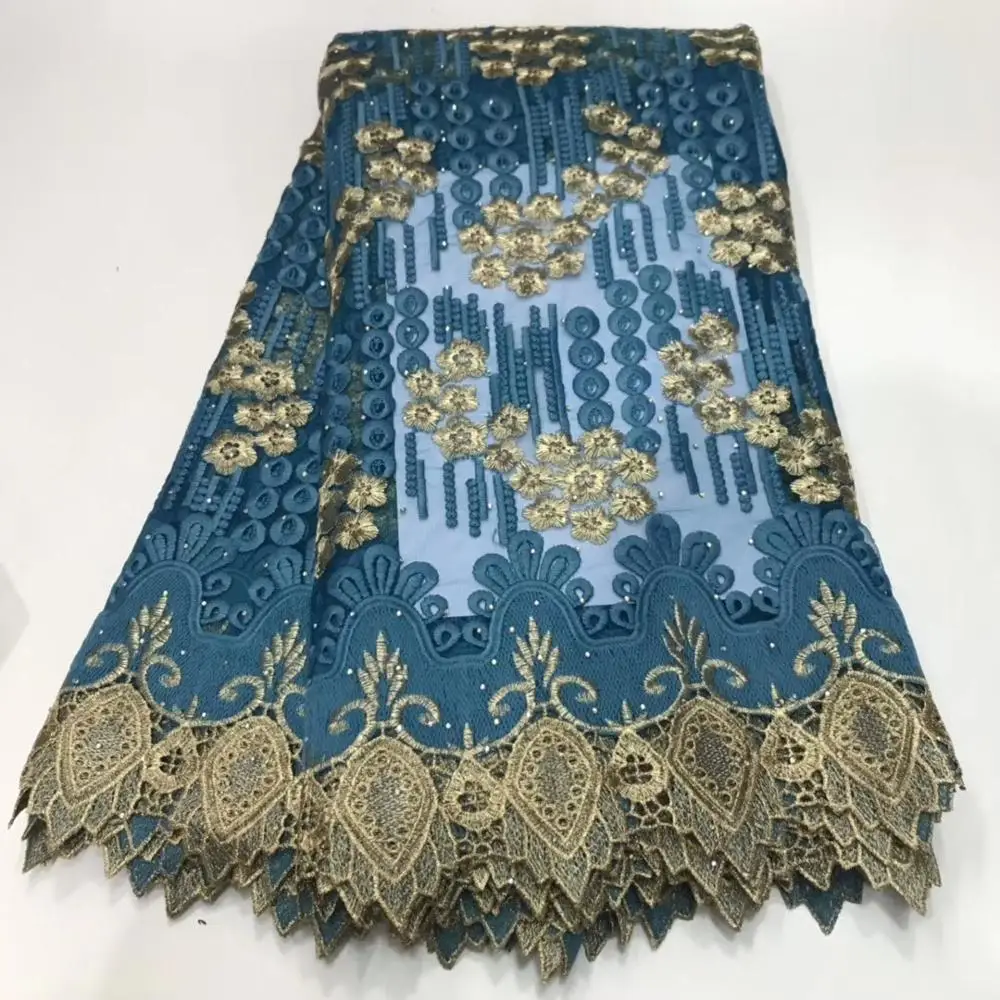Afrian lace2019 высокое качество кружева нигерийская кружевная ткань для женщин платье кружево с камнем 5 ярдов за штуку AIMME03
