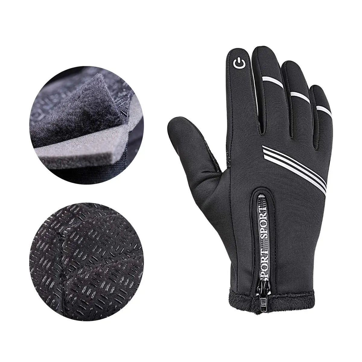 

CY020079 Bicycle Gloves Winter Riding Windproof Shock Absorption Warm Touch Screen Full Finger Gloves Outdoor Ski Cycling Gloves