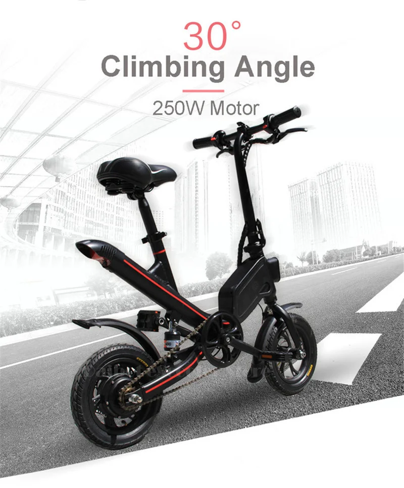 Mini Electric Bike Two Wheels Electric Bicycle 12 inch 36V 350W Portable Foldable Electric Scooter With Seat For Adults (14)