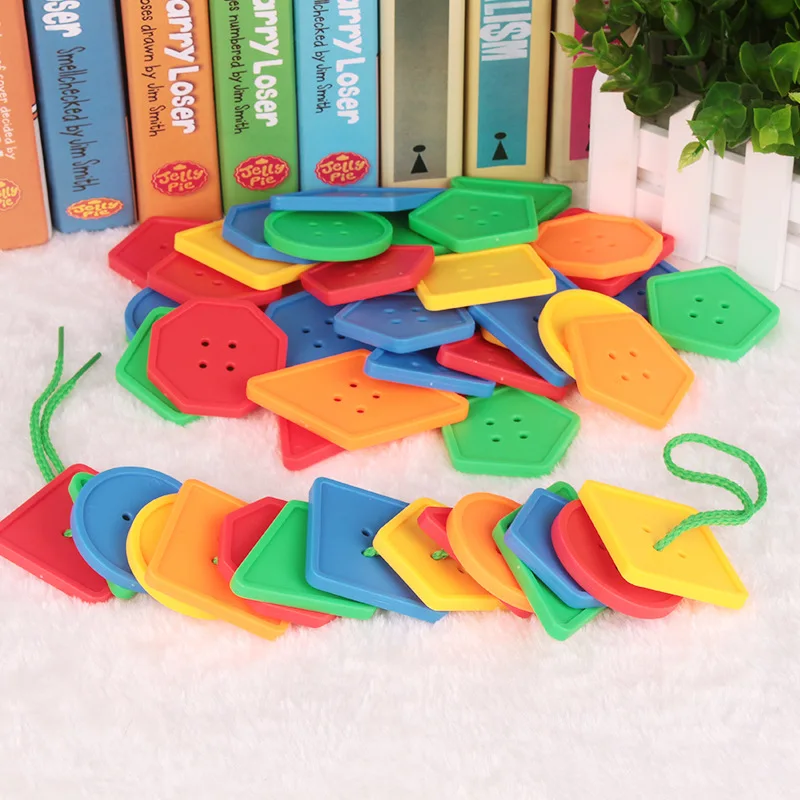 

2-3-6-Year-Old Early Education Geometry Button Men And Women String Tailor's Tack Buttons Toy CHILDREN'S Threading Baby ENLIGHTE