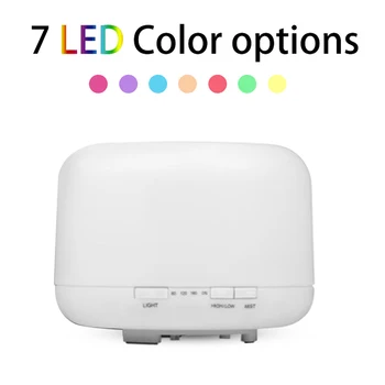 

500ml Ultrasonic Air Humidifier Aroma Essential Oil Diffuser Aromatherapy Mist Maker 7 Color LED Lights for Office Home