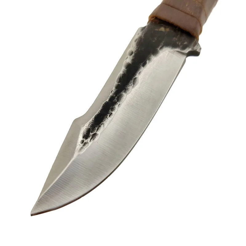 Swayboo цельный стальной чистый ручной Кованый нож охотничий нож для выживания на открытом воздухе высокопрочный острый нож с фиксированным лезвием