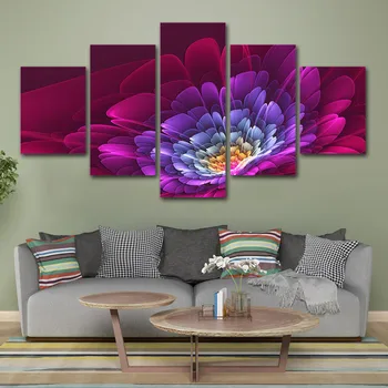 

5 Panel Flower Colorful Blossom Canvas Painting Print Painting On Canvas Wall Art Modular Pictures Living Room Home Decor
