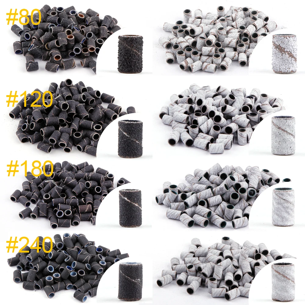 50/100Pcs 네일 드릴 비트 샌딩 밴드 매니큐어 전기 네일 샌더 팁 젤 폴리 셔 리무버 페디큐어 커터 네일 샌딩 캡