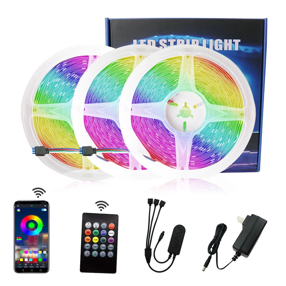 Умный светодиодный ленточный светильник работающий с приложением Bluetooth musci sync RGB