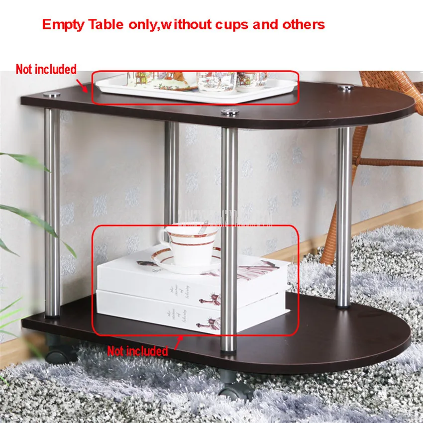 Black Walnut Color 2 слоя многофункциональный балкон подвижный чайный стол с колесиком дизайн гостиной спальни боковой Диванный угловой Современный низкий стол - Цвет: Black Walnut Color