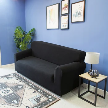 

Universal Polyester Spandex Stretchable Sofa Cover Strapless SlipcoverWashable Covering Protector for 3 Seater Sofa--Black