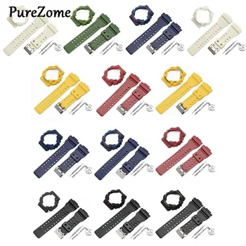 

1Set Soft Silicone Rubber Wrist Strap Watch Band Case Protective Shell Cover for Casio G-Shock GA-110 GA100 GD-120 Smart Watch A