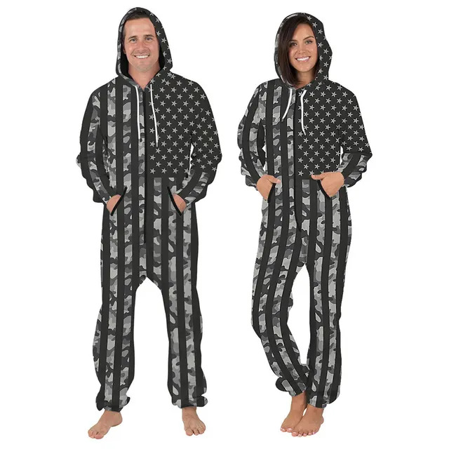Fashion Add Wool 3D Printed Anime Hoodie Pajamas Romper Zip Jumpsuit Hoody Couple Men Women Insulation Comfortable Adult Jacket BES-047-W