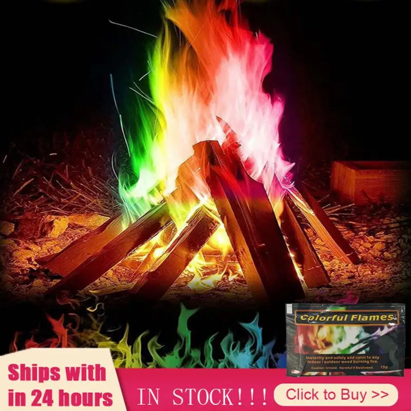 Bolsitas de hoguera con polvo de llamas coloridas, truco pirotécnico al aire libre para acampar, senderismo, herramientas de supervivencia, herramientas de fiesta, 10g/15g/25g