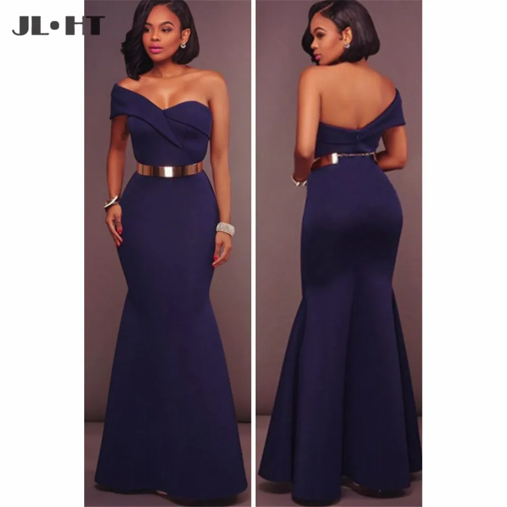 Темно-синие платья на одно плечо для выпускного вечера, длинное вечернее платье с золотым поясом, эластичное атласное вечернее платье в пол, платье для выпускного вечера