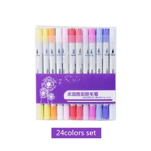 12/24/36 Цвета набор кистей с Цвета кисть с двойной головкой маркер для рисования для канцелярских принадлежностей LX9A