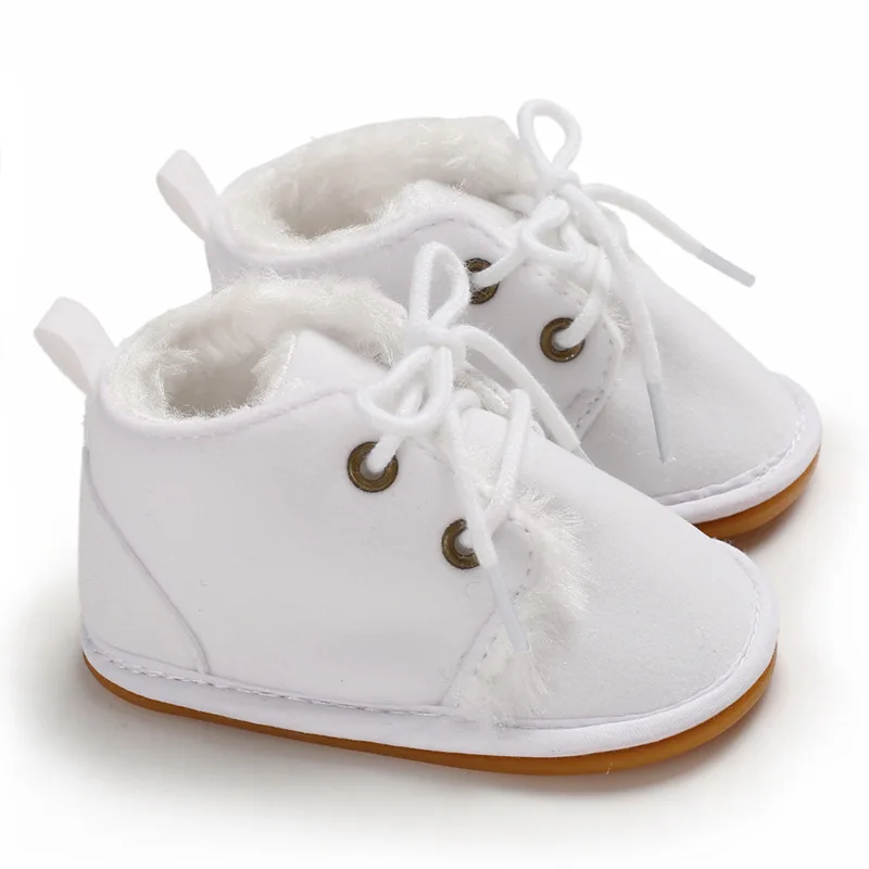 Baby spring and autumn Girls Boys Shoes Soft Sole 0-18 month Anti-Slip Infant Prewalker Toddler Booties - Цвет: white