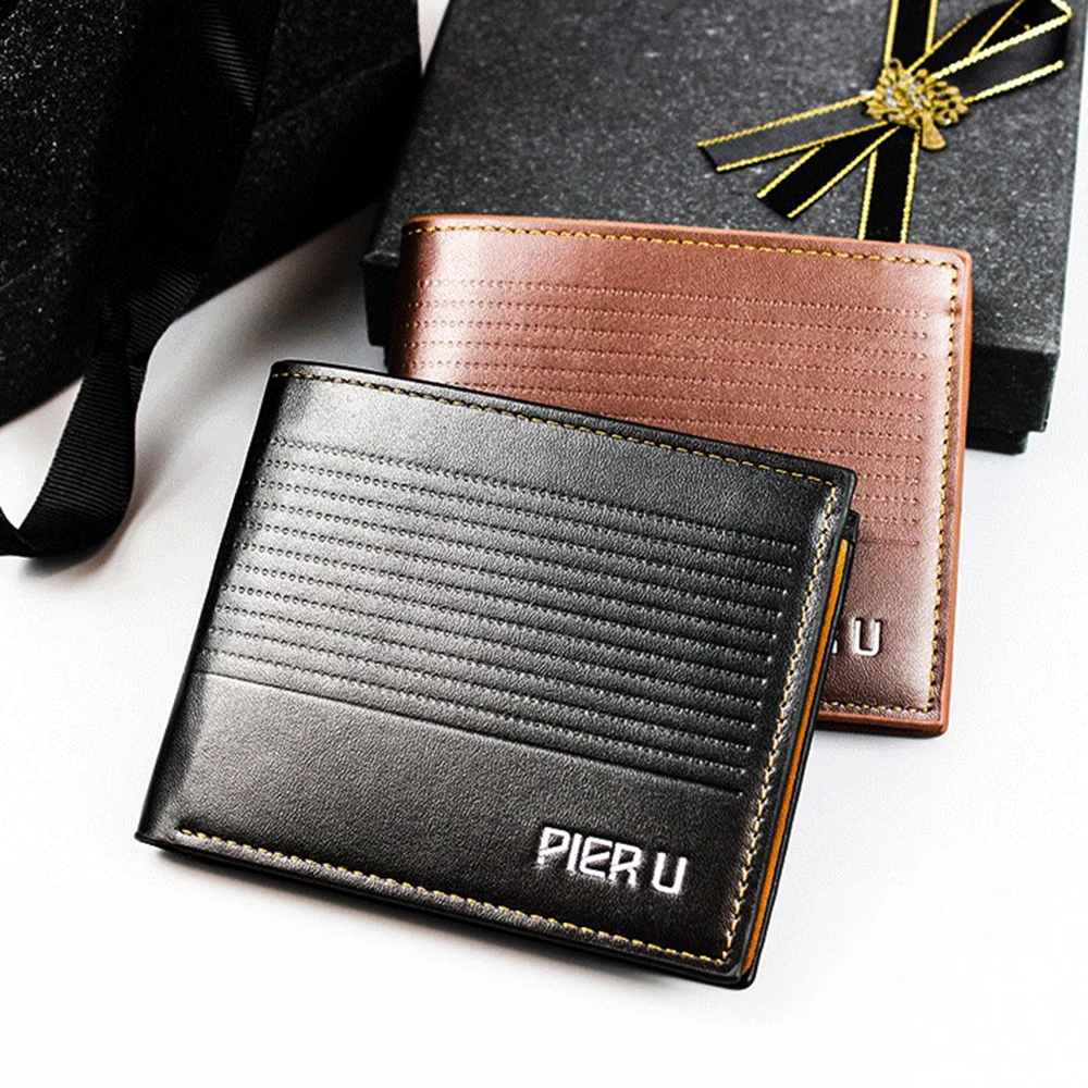 de negocios con múltiples ranuras para tarjetas para hombre, billetera corta en relieve, tarjetero informal para monedero de cuero PU|Carteras| - AliExpress