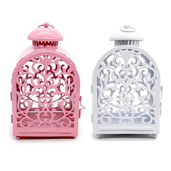 

Moroccan Style Hollow Candlestick Tealight Candle Holder Carved Flower Hanging Lantern Wedding Home Decor